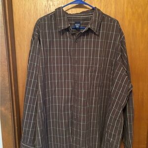 Basic Editions Brown Checkered Men's Shirt